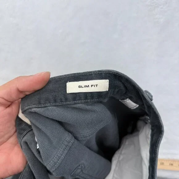 Flint And Tinder Corduroy Pants Mens 38x34 (36s33) Gray Slim Fit Stretch Preppy - Picture 4 of 11